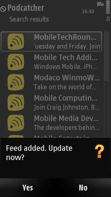 Screenshot, Podcatcher