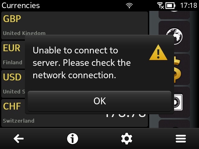 Screenshot, Psiloc app on Symbian