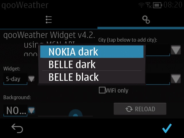 Screenshot, qooWeather