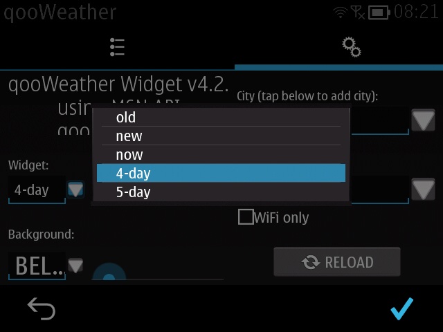 Screenshot, qooWeather