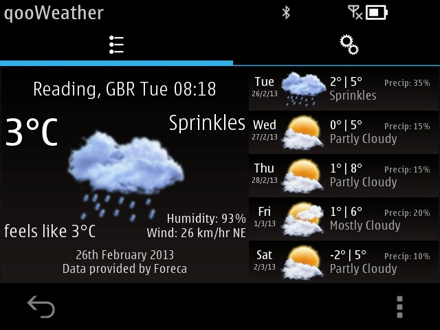 Screenshot, qooWeather