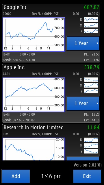Screenshot, QuickStocks