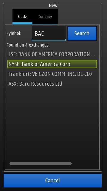 Screenshot, QuickStocks