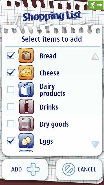Nokia Shopping List