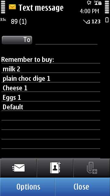 Nokia Shopping List