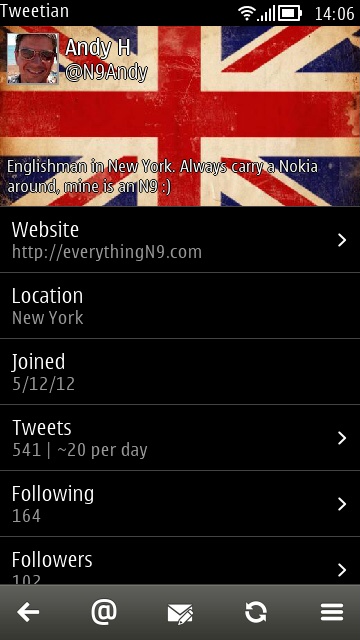 Screenshot, Tweetian