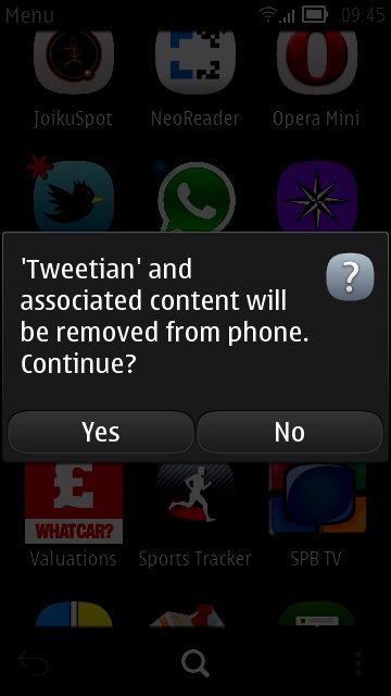 Screenshot, Tweetian 1.6 install