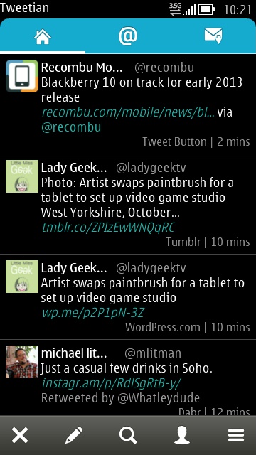 Screenshot, Tweetian 1.6 install