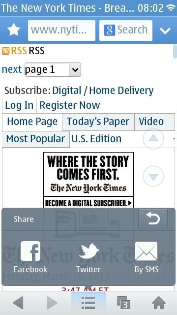 Screenshot, UC Browser 8.8 walkthrough