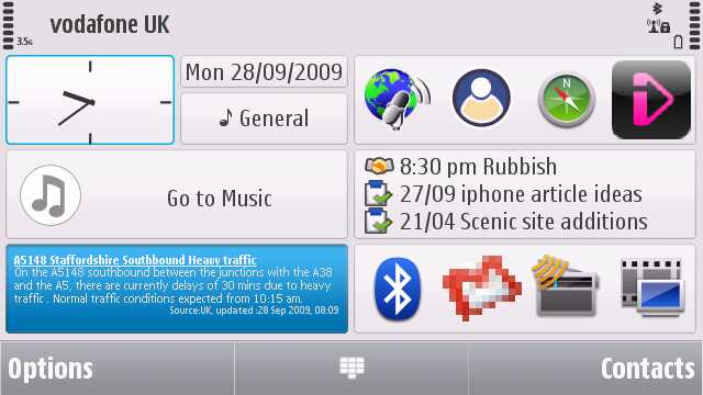 Screenshot, UK Traffic widget