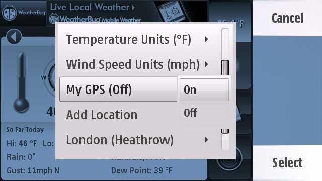Weatherbug Widget screenshot