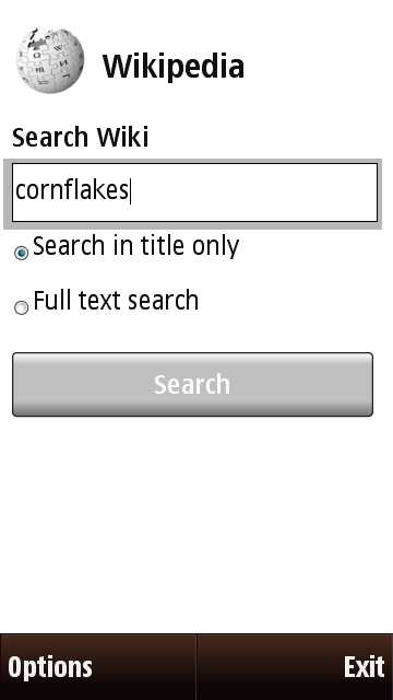 Wikipedia widget screenshot