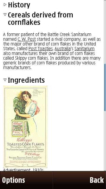 Wikipedia widget screenshot