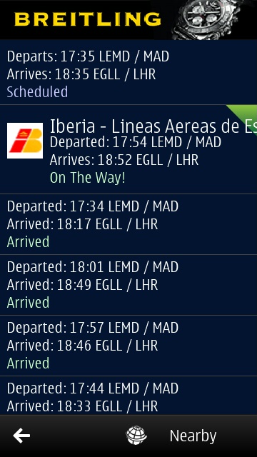 Screenshot, FlightAware