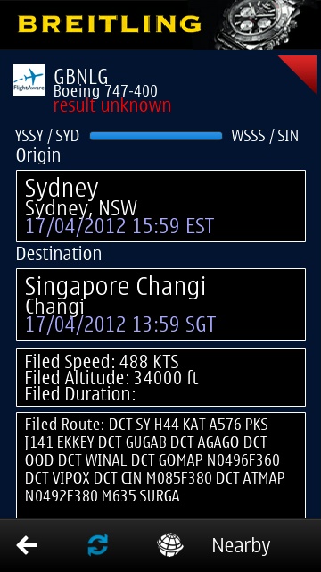 Screenshot, FlightAware