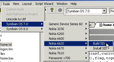The build SIS options