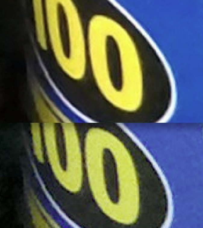 Comparison of results, zoomed in