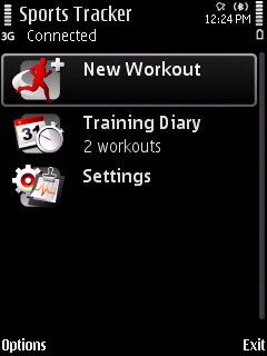 Screenshot from Sports Tracker