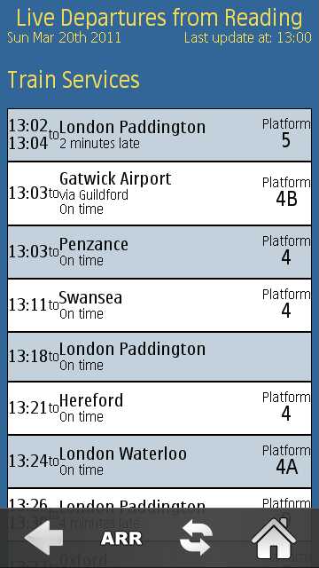 Screenshot from TrainTimes review