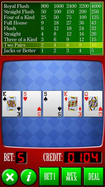 Screenshot, Video Poker