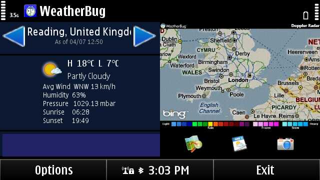 Weatherbug screenshot