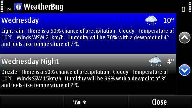 Weatherbug screenshot